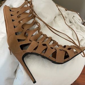Nude Peep Toe Booties